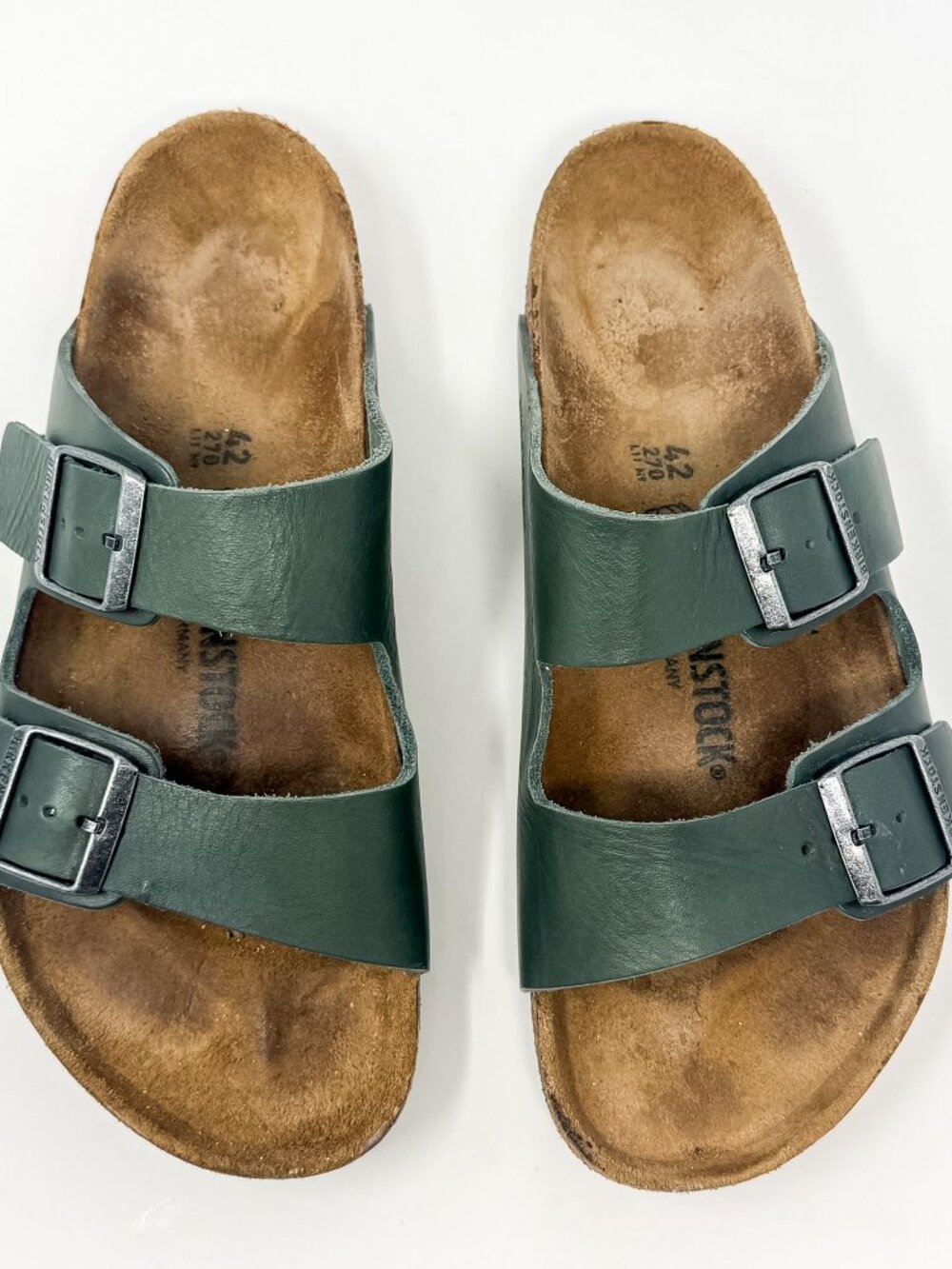 Birkenstock Unisex Arizona Oiled Leather Sandals Men's 9 / Women's 11 Green View 4